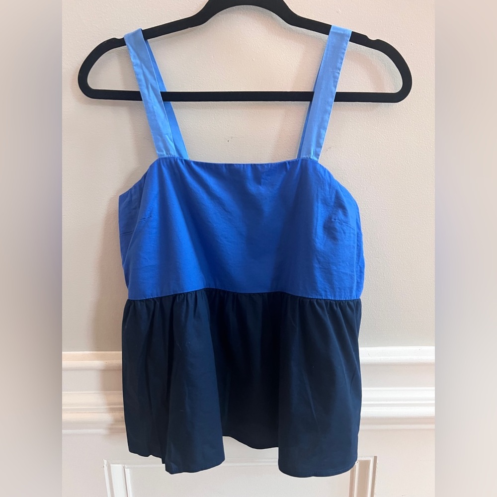 LOFT Colorblock Tank Top | Blue | Petite 6 | NWOT